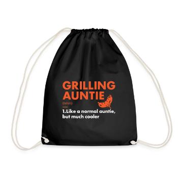 Griller Auntie Definition Grilling - Turnbeutel - Schwarz - Vorne