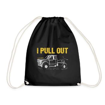 I Pull Out Tow Truck Operator - Drawstring Bag - black - Front