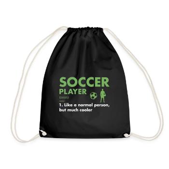 Sport Player Definition Soccer - Turnbeutel - Schwarz - Vorne