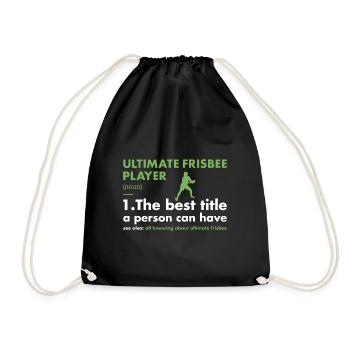 Sport Player Definition Ultimate Frisbee - Drawstring Bag - black - Front