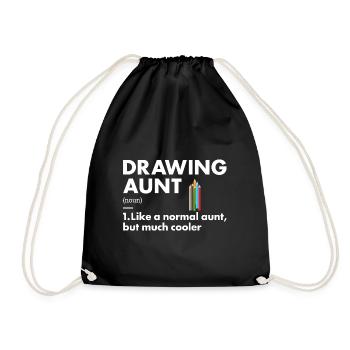 Drawer Aunt Definition Drawing - Turnbeutel - Schwarz - Vorne