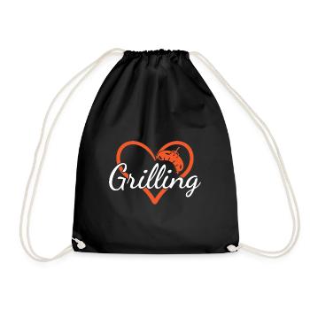 Griller Heart Grilling - Drawstring Bag - black - Front