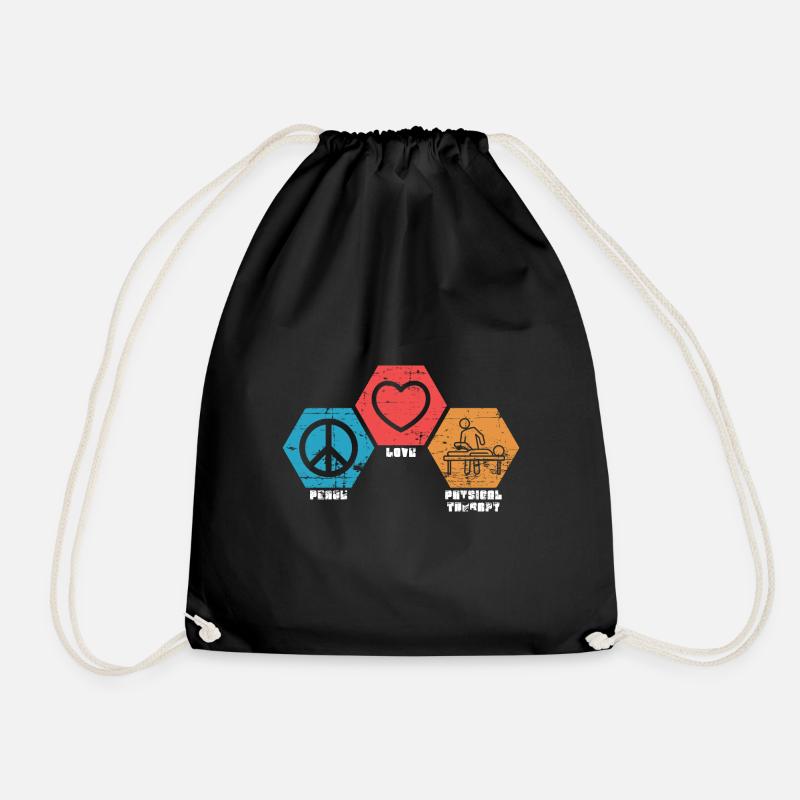 Hippie Physiotherapy - Drawstring Bag - black