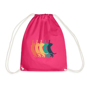 Katzen bunt - Turnbeutel - Fuchsia - Vorne