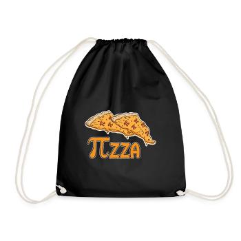 Math Pizza Pi - Turnbeutel - Schwarz - Vorne
