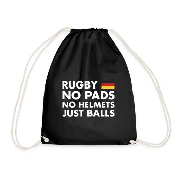 Rugby No Pads No Helmets Just Balls Germany Rugby - Turnbeutel - Schwarz - Vorne