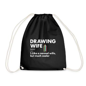 Dessin de définition de femme de tiroir - Sac de sport léger - noir - Devant