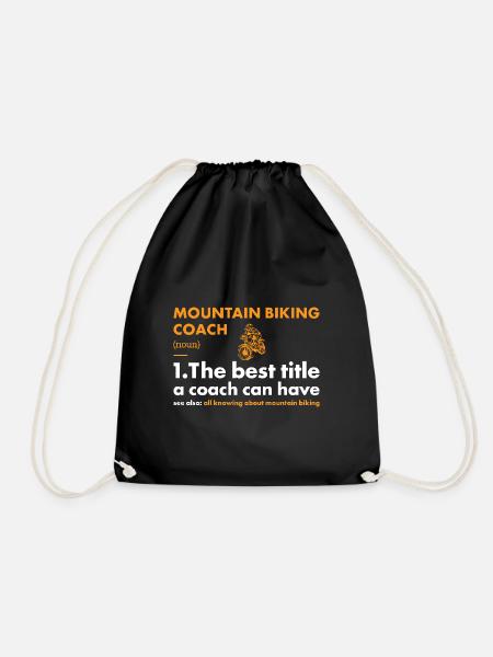 Biker Coach Definition Mountain Biking - Turnbeutel - Schwarz