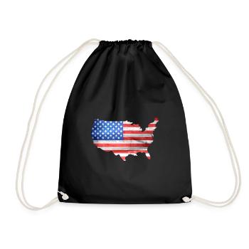Cadeau drapeau USA - Sac de sport léger - noir - Devant