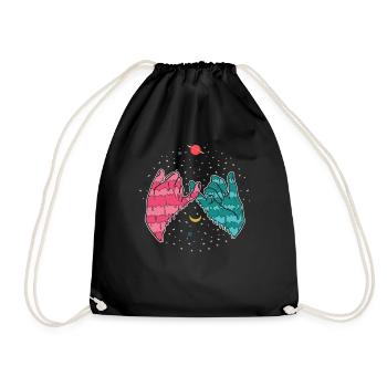 Amitié Grunge Esthétique E-Girl Finger Serment - Sac de sport léger - noir - Devant