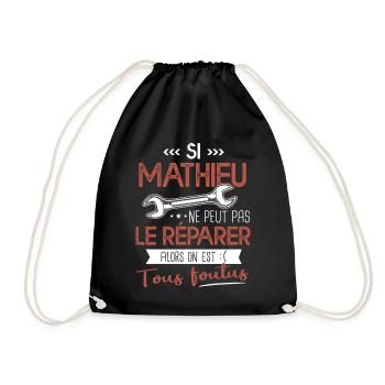 Si Mathieu ne peut pas le réparer on est foutus - Sac de sport léger - noir - Devant