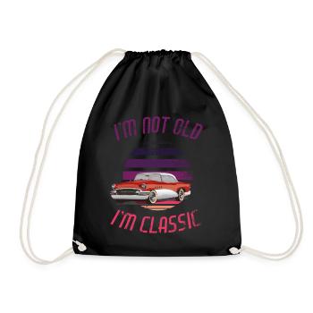 Je ne suis pas vieux Je suis classique Drôle de voiture Graphique - Sac de sport léger - noir - Devant