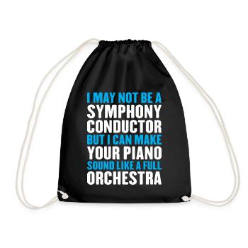 Funny Piano Tuner Saying - Drawstring Bag - black - Front