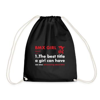 Sport Girl Definition BMX - Drawstring Bag - black - Front