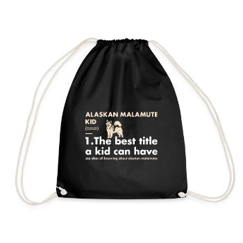 Alaskan Malamute Kid Definition - Drawstring Bag - black - Front