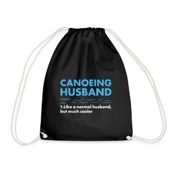 Canoeist Husband Definition Canoeing - Drawstring Bag - black - Front