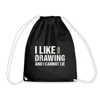 Drawer I Like Drawing - Turnbeutel - Schwarz - Vorne