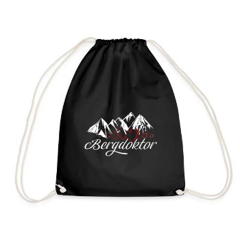 Bergdoktor Berge Alpen Apres Ski Skifahren - Turnbeutel - Schwarz - Vorne