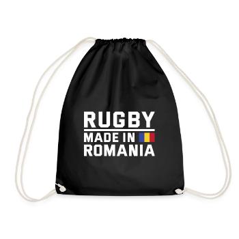 Rugby Made From Romania Rugby - Drawstring Bag - black - Front