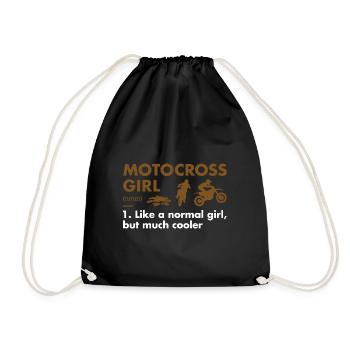 Sport Girl Definition Motocross - Drawstring Bag - black - Front