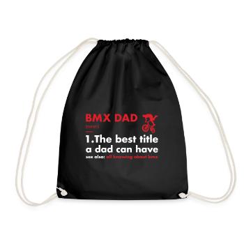 Sport Dad Definition BMX - Drawstring Bag - black - Front