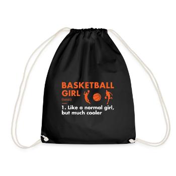 Sport Girl Definition Basketball - Drawstring Bag - black - Front