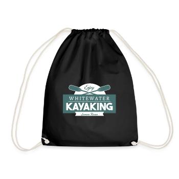 Enjoy Whitewater Kayaking - Drawstring Bag - black - Front
