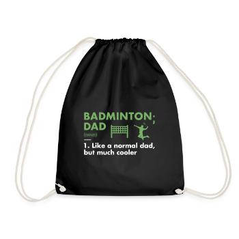 Sport Dad Definition Badminton - Turnbeutel - Schwarz - Vorne