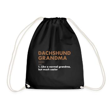 Dachshund Grandma Definition - Drawstring Bag - black - Front