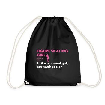 Sport Girl Figure Skating - Drawstring Bag - black - Front