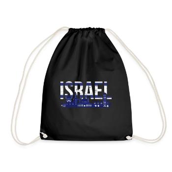 Israeli Israelische Flagge Geschenk Israel - Turnbeutel - Schwarz - Vorne