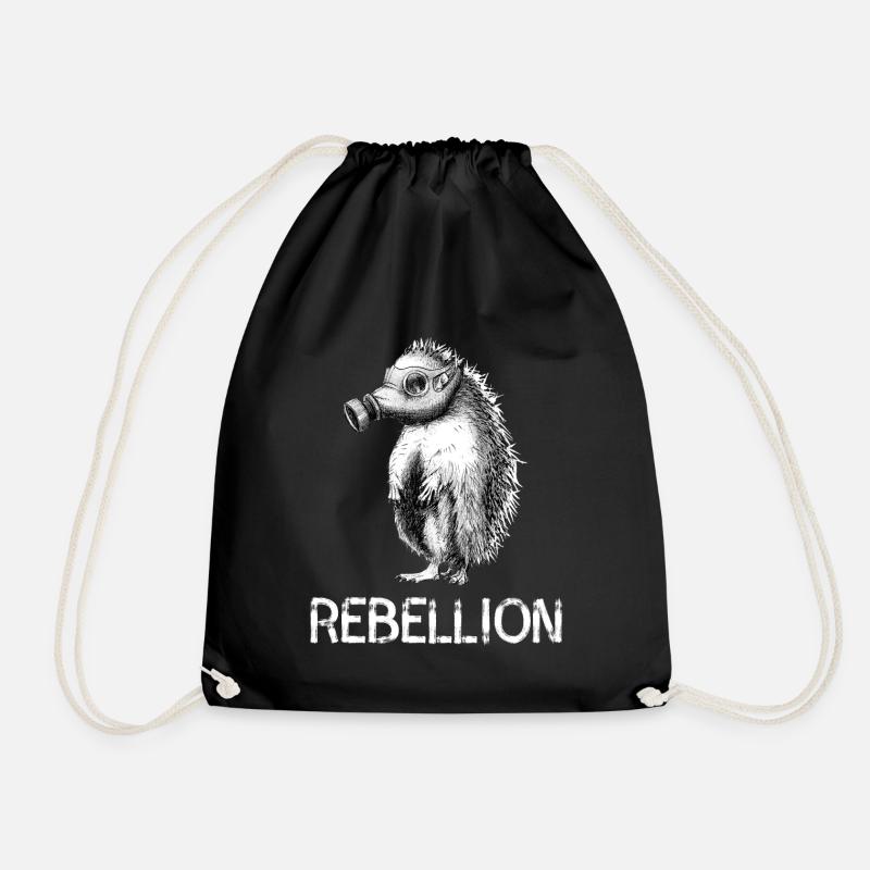 Igel Rebellion / Schützt unsere Tiere! - Turnbeutel - Schwarz