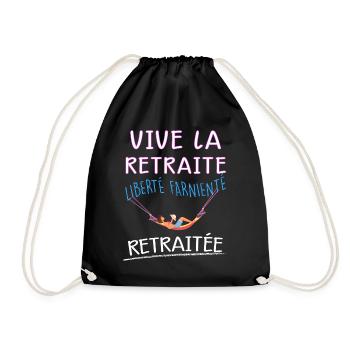Vive La Retraite Cadeau Humour Femme Retraitée - Sac de sport léger - noir - Devant