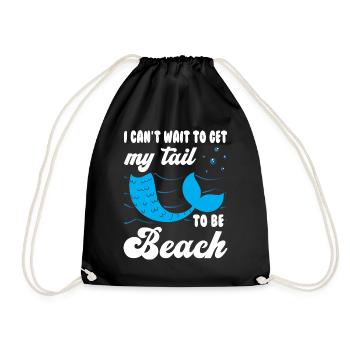 Mermaid Tail dans la plage - Sac de sport léger - noir - Devant