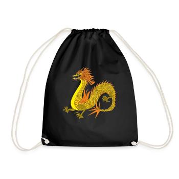 Chinese gold Dragon - Drawstring Bag - black - Front