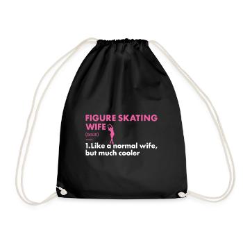 Sport Wife Figure Skating - Drawstring Bag - black - Front