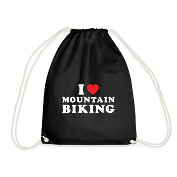 Biker I Love Mountain Biking - Turnbeutel - Schwarz - Vorne