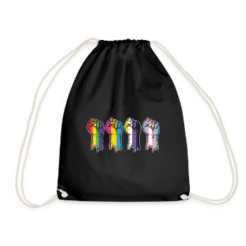 Geschenk Pansexuell Transgender Nicht Binär LGBT - Turnbeutel - Schwarz - Vorne