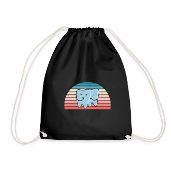 Hygienist Retro Sunset Dental Assistant - Turnbeutel - Schwarz - Vorne