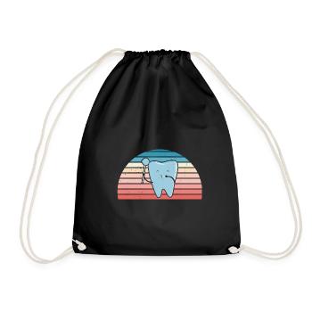 Hygienist Retro Sunset Dental Assistant - Turnbeutel - Schwarz - Vorne
