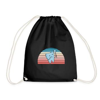 Hygienist Retro Sunset Dental Assistant - Turnbeutel - Schwarz - Vorne