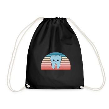 Hygienist Retro Sunset Dental Assistant - Turnbeutel - Schwarz - Vorne