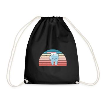 Hygienist Retro Sunset Dental Assistant - Turnbeutel - Schwarz - Vorne