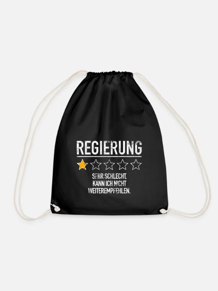 Regierung - Bewertung - kann nicht weiterempfehlen - Turnbeutel - Schwarz