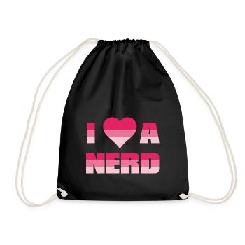 I love a nerd heart - Drawstring Bag - black - Front