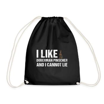 I Like Doberman Pinscher And I Cannot Lie - Drawstring Bag - black - Front