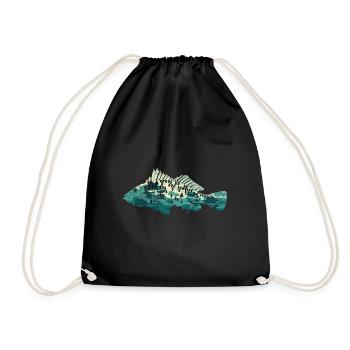 Nature Pêche Forêt Pêche Arbres Cadeau Poisson - Sac de sport léger - noir - Devant