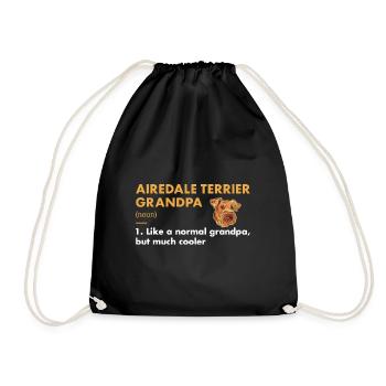 Airedale Terrier Grandpa Definition - Turnbeutel - Schwarz - Vorne