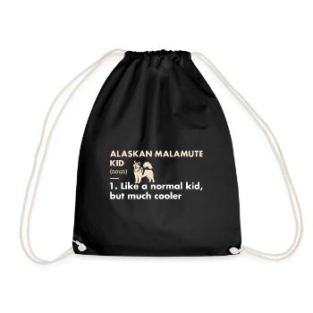 Alaskan Malamute Kid Definition - Drawstring Bag - black - Front