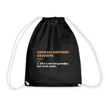 German Shepherd Grandpa Definition - Drawstring Bag - black - Front
